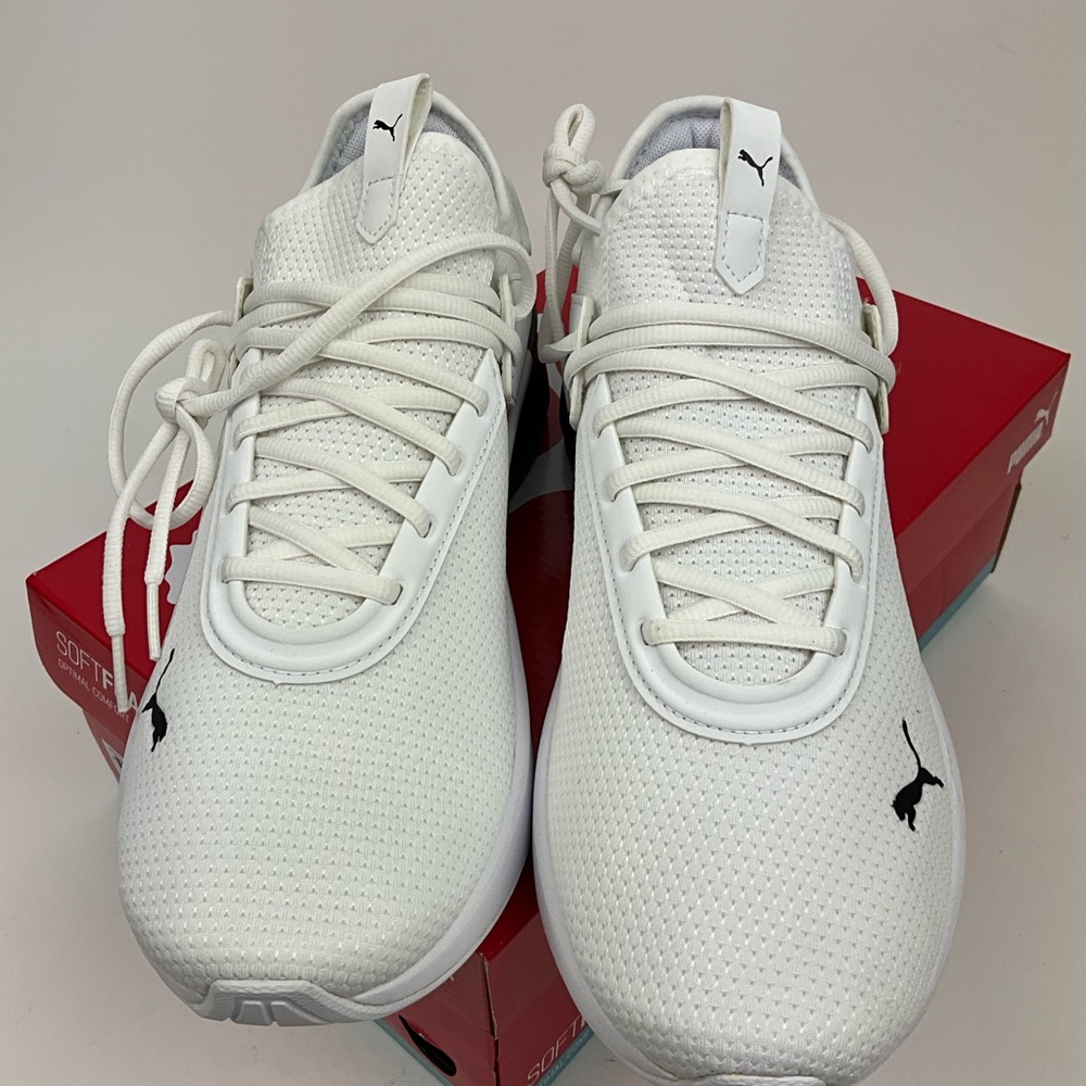 Puma White Mens White Black Softfoam Shoes Various Sizes - Picture 5 of 8